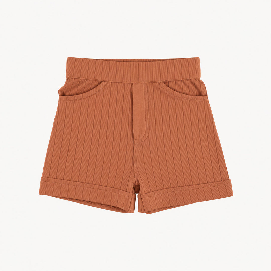 PREORDER cuffed pocket short | copper | woods rib