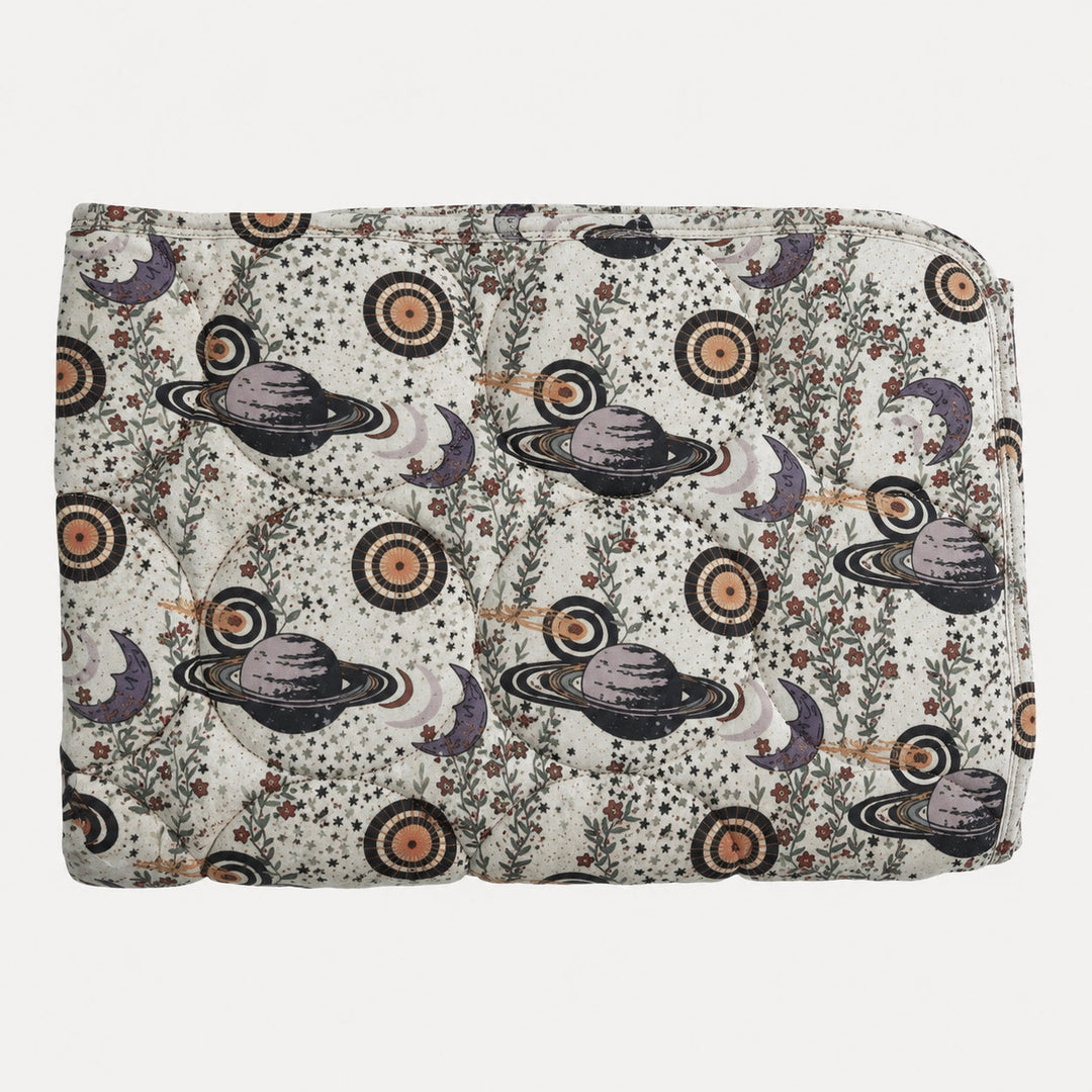 PREORDER classic circle quilt | mystical planets | bamboo
