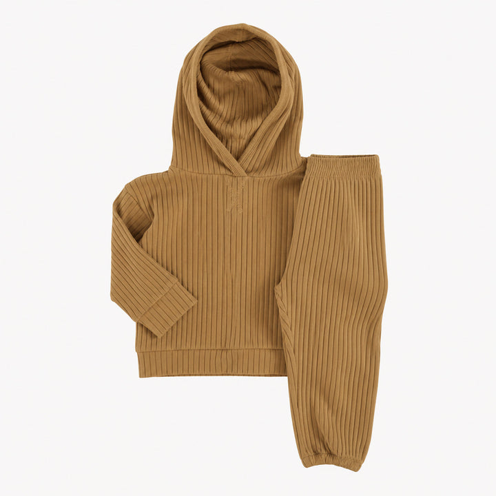 PREORDER long sleeve hooded jogger set | apple cinnamon | organic cotton wide rib