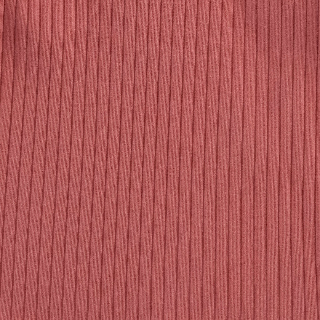 long sleeve two way zipper footie | faded rose | wide rib