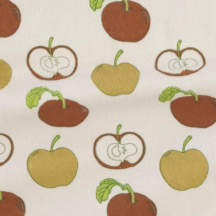 long sleeve two way zipper footie | fall apples | organic cotton interlock