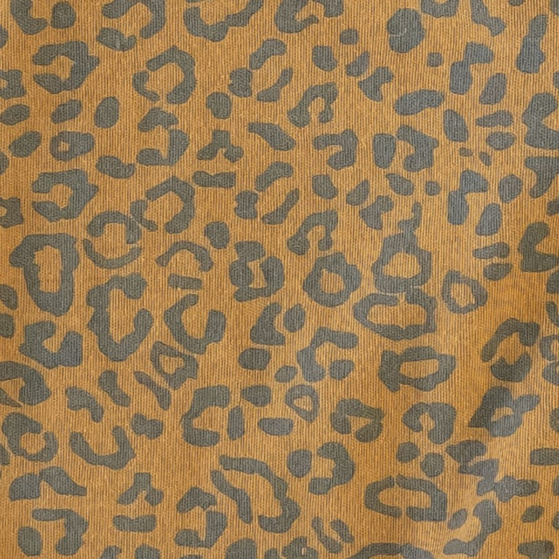 long sleeve zipper footie | fall leopard | organic cotton interlock