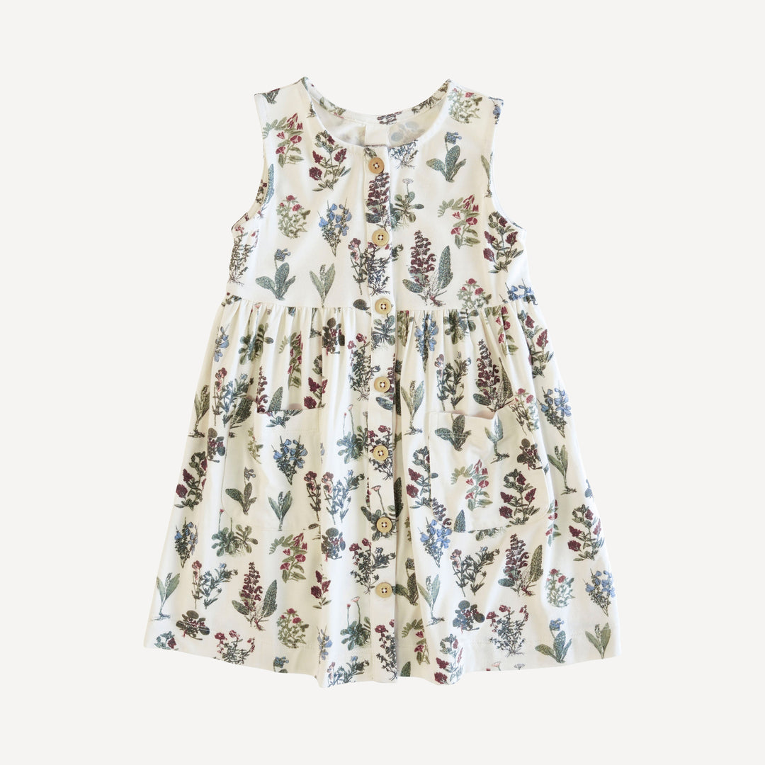 pinafore apron pocket dress | wildflower litho | modal