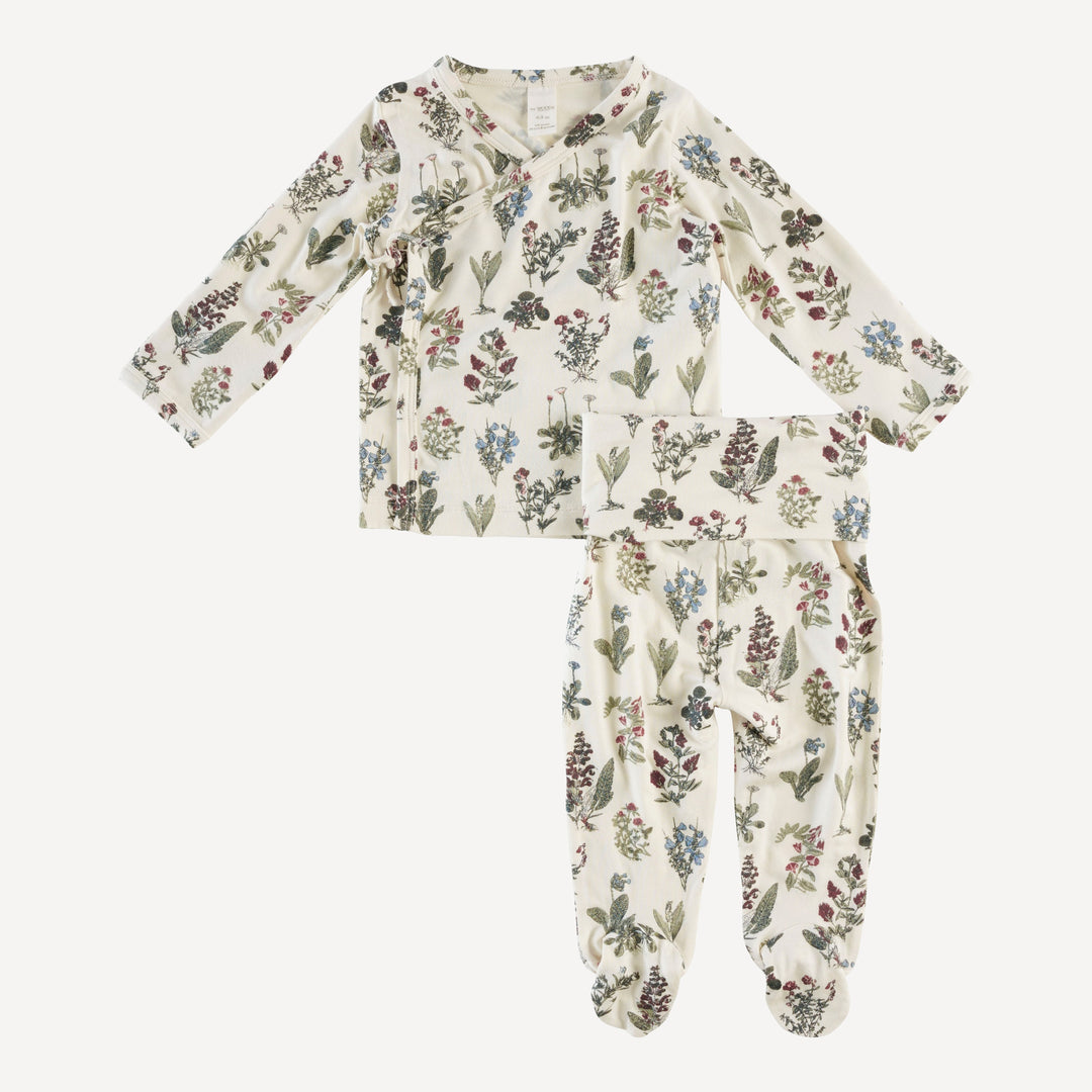 wrap layette set | wildflower litho | modal