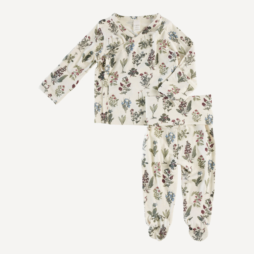 wrap layette set | wildflower litho | modal