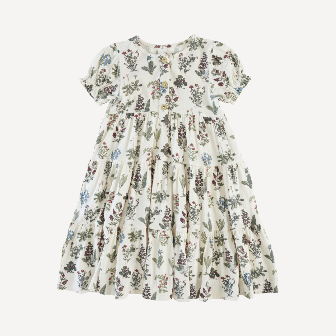 short puff sleeve prairie dress | wildflower litho | modal