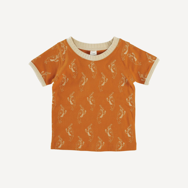 short sleeve ringer tee | fancy rabbit | organic cotton jersey