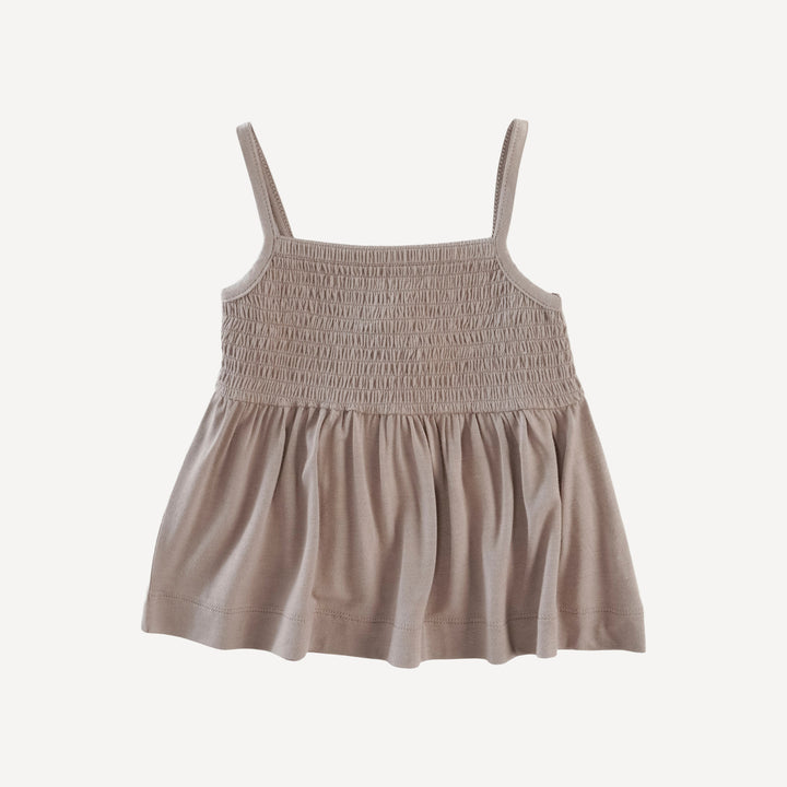 spaghetti strap smocked top | fawn | bamboo