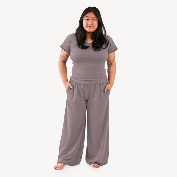 PREORDER womens short sleeve jade set | quail | modal