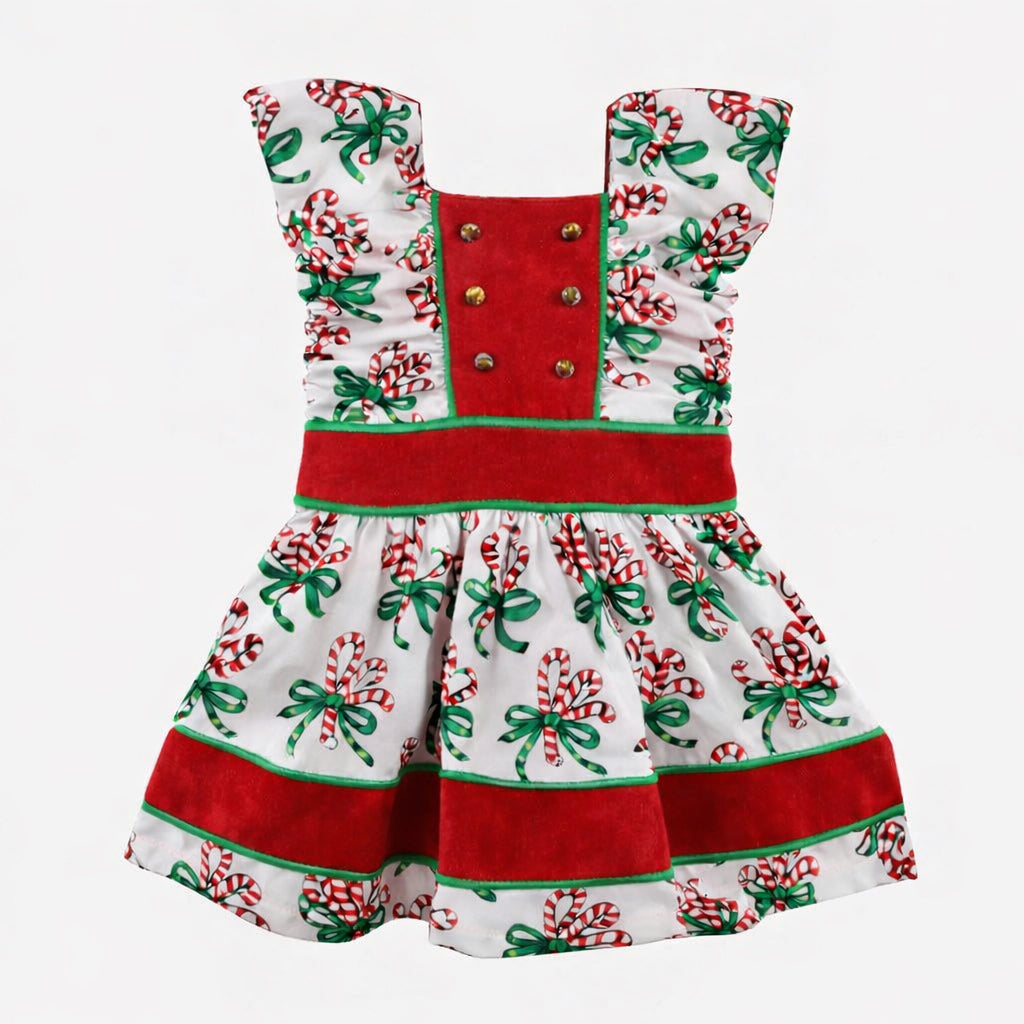 wonderland dress | candy canes | organic cotton flat rib