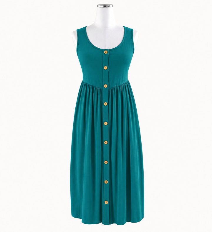 PREORDER womens sleeveless emma dress | sea pine | modal