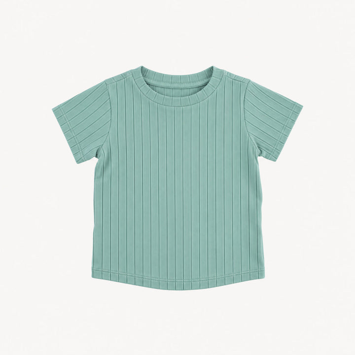 PREORDER short sleeve essential boxy tee | blue haze | woods rib