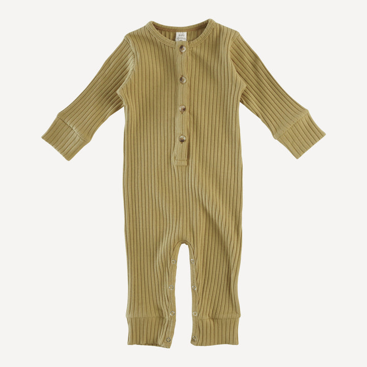 long sleeve sport union suit | fennel | organic cotton wide rib