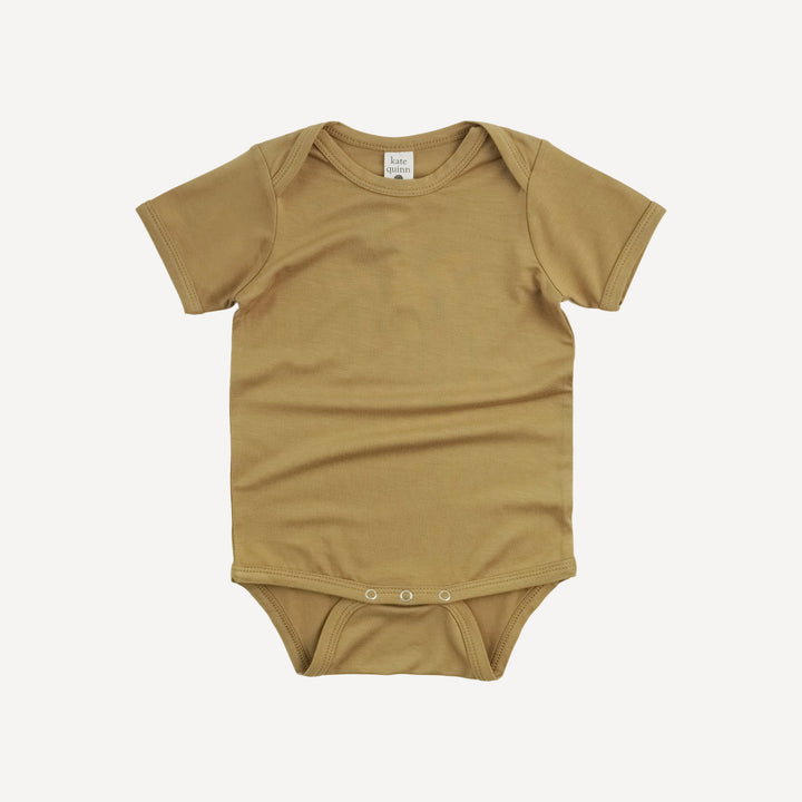 short sleeve lap neck bodysuit | fennel | bamboo
