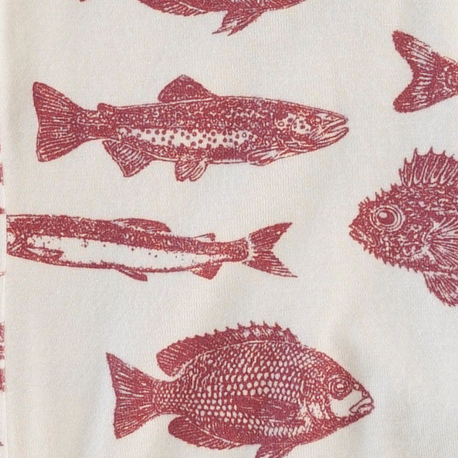 short sleeve crew neck shortie pj set | fish | bamboo