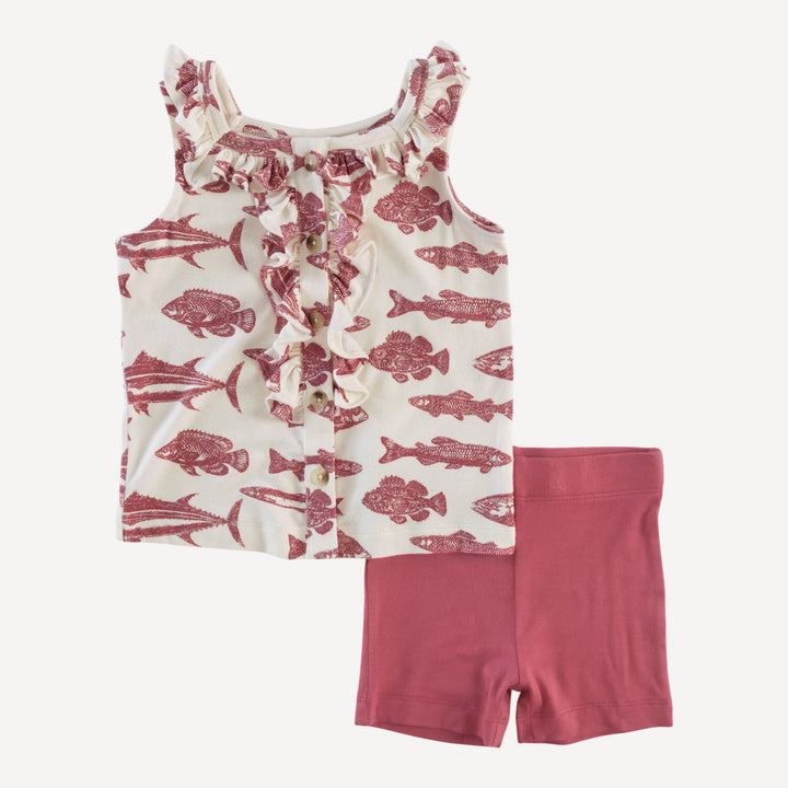 alice tank + bike short set | fish | bamboo