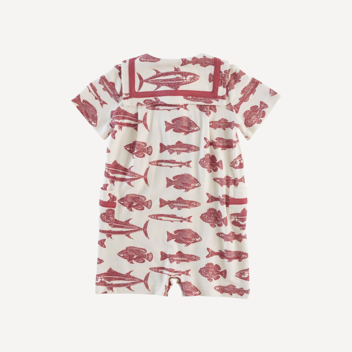 short sleeve sailor shortie | fish | bamboo