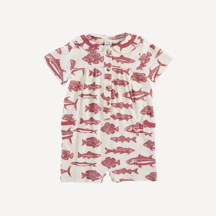 short sleeve sailor shortie | fish | bamboo