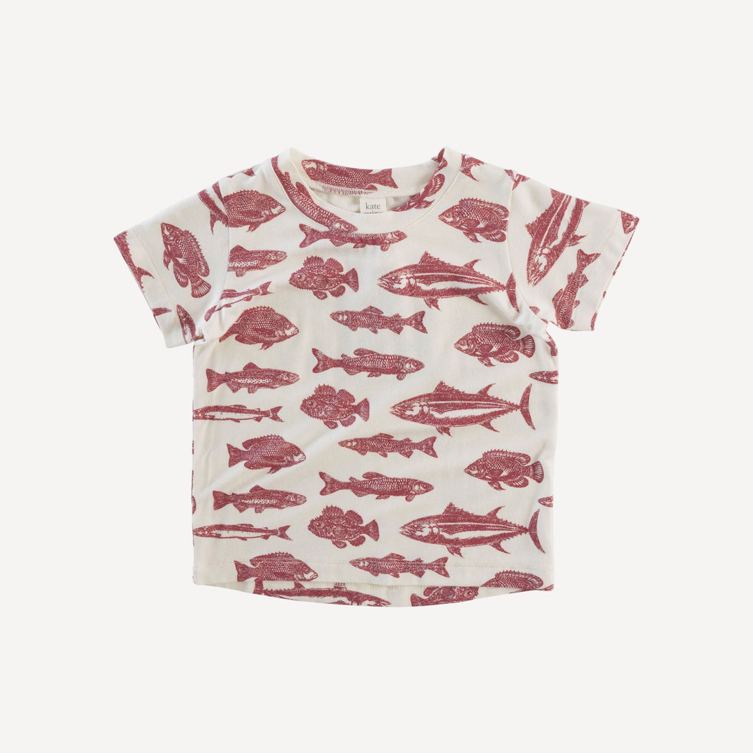 short sleeve essential boxy tee | fish | bamboo