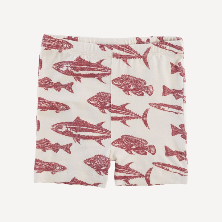 short sleeve crew neck shortie pj set | fish | bamboo