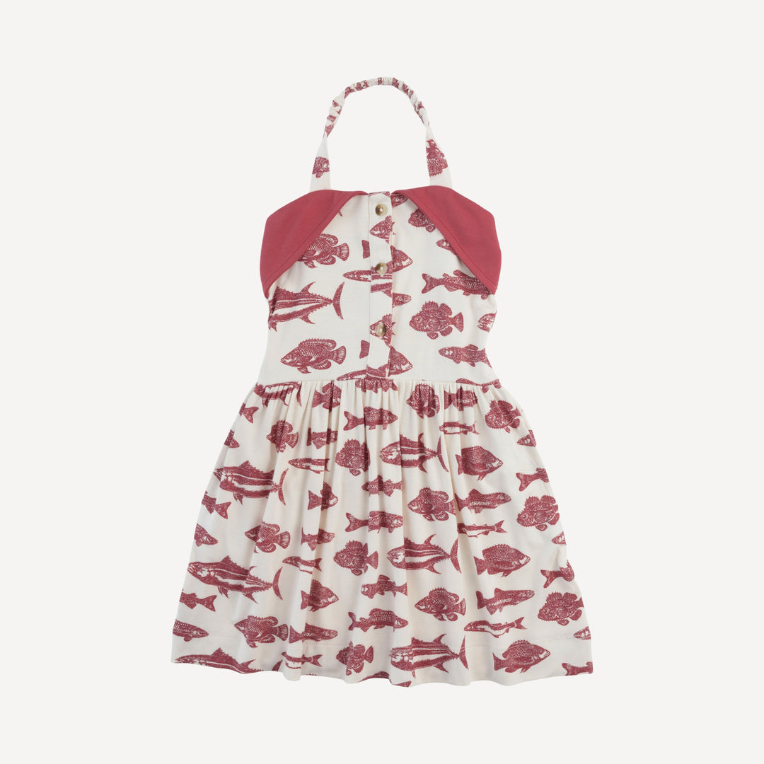 halter dress | fish | bamboo