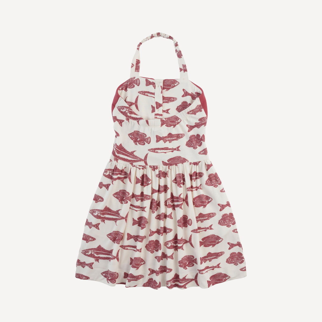 halter dress | fish | bamboo