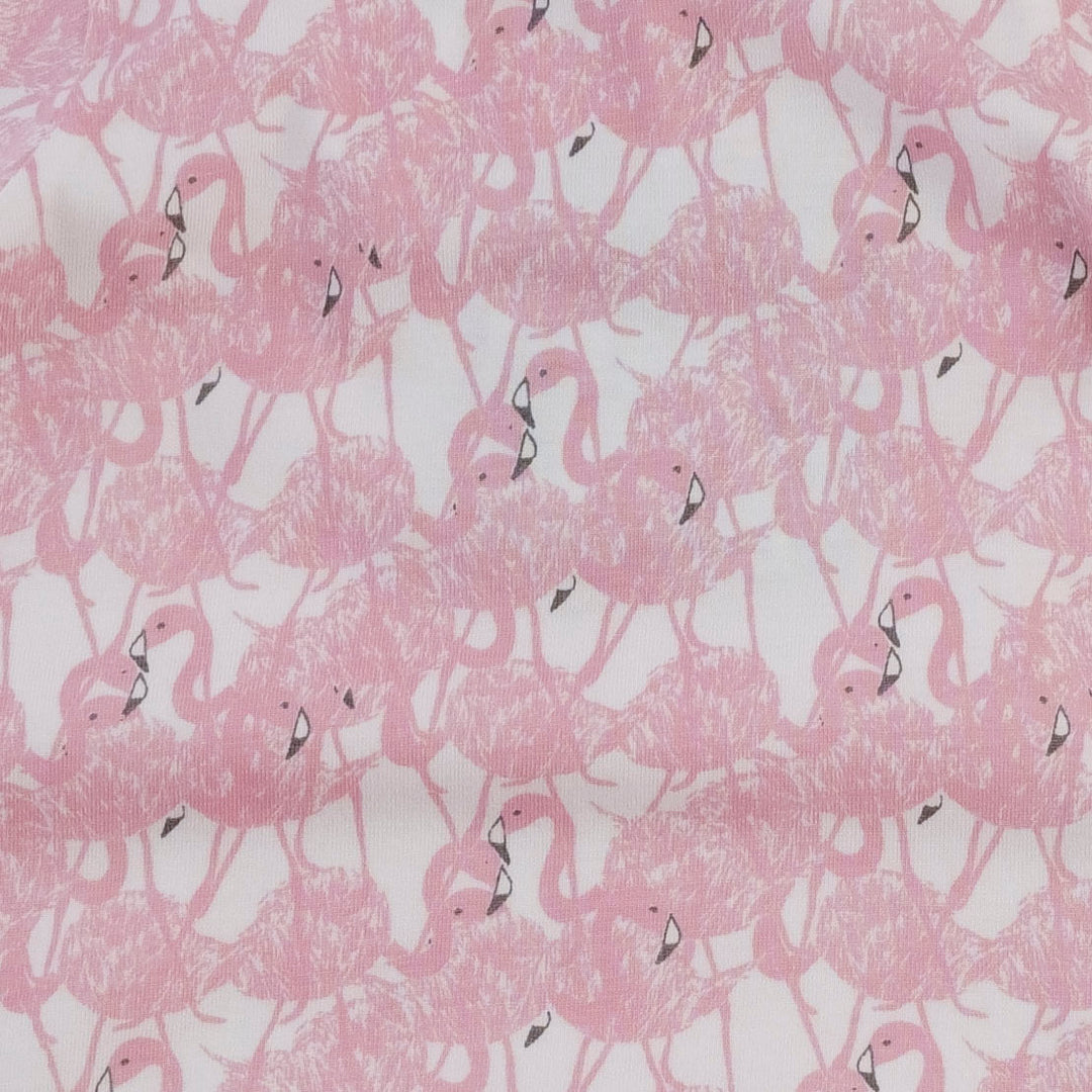 peter pan pintuck dress | flamingos | organic cotton jersey