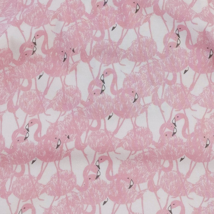 peter pan pintuck dress | flamingos | organic cotton jersey