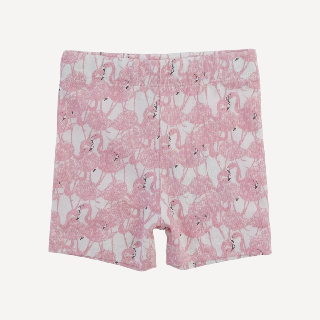 bike short | flamingos | organic cotton jersey