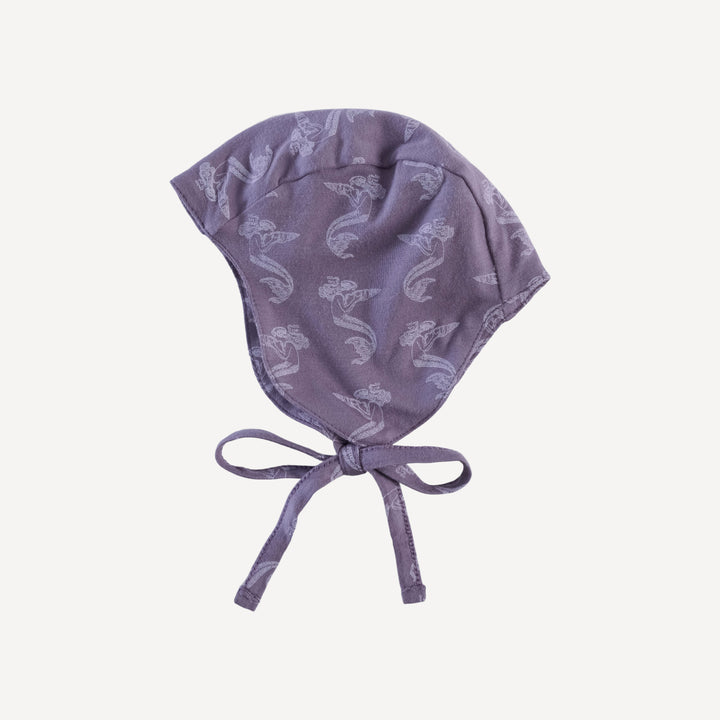 flight hat | purple mermaid shell | bamboo