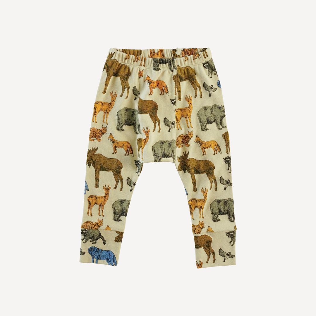 classic panda pant | forest animals | organic cotton interlock