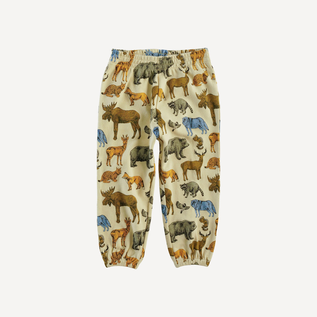 long sleeve hooded relaxed jogger set | forest animals | organic cotton interlock