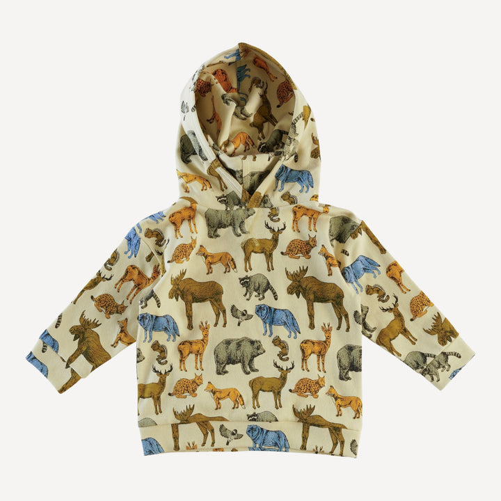 long sleeve hooded relaxed jogger set | forest animals | organic cotton interlock
