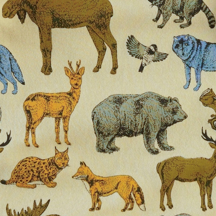 short sleeve kanga sport jumpsuit | forest animals | organic cotton interlock