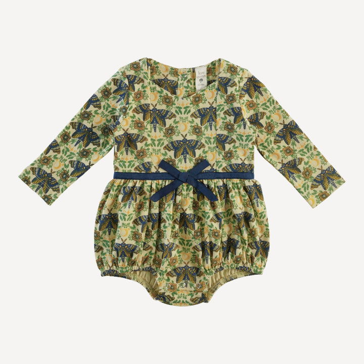 long sleeve skinny bow bubble | forest butterfly | organic cotton interlock
