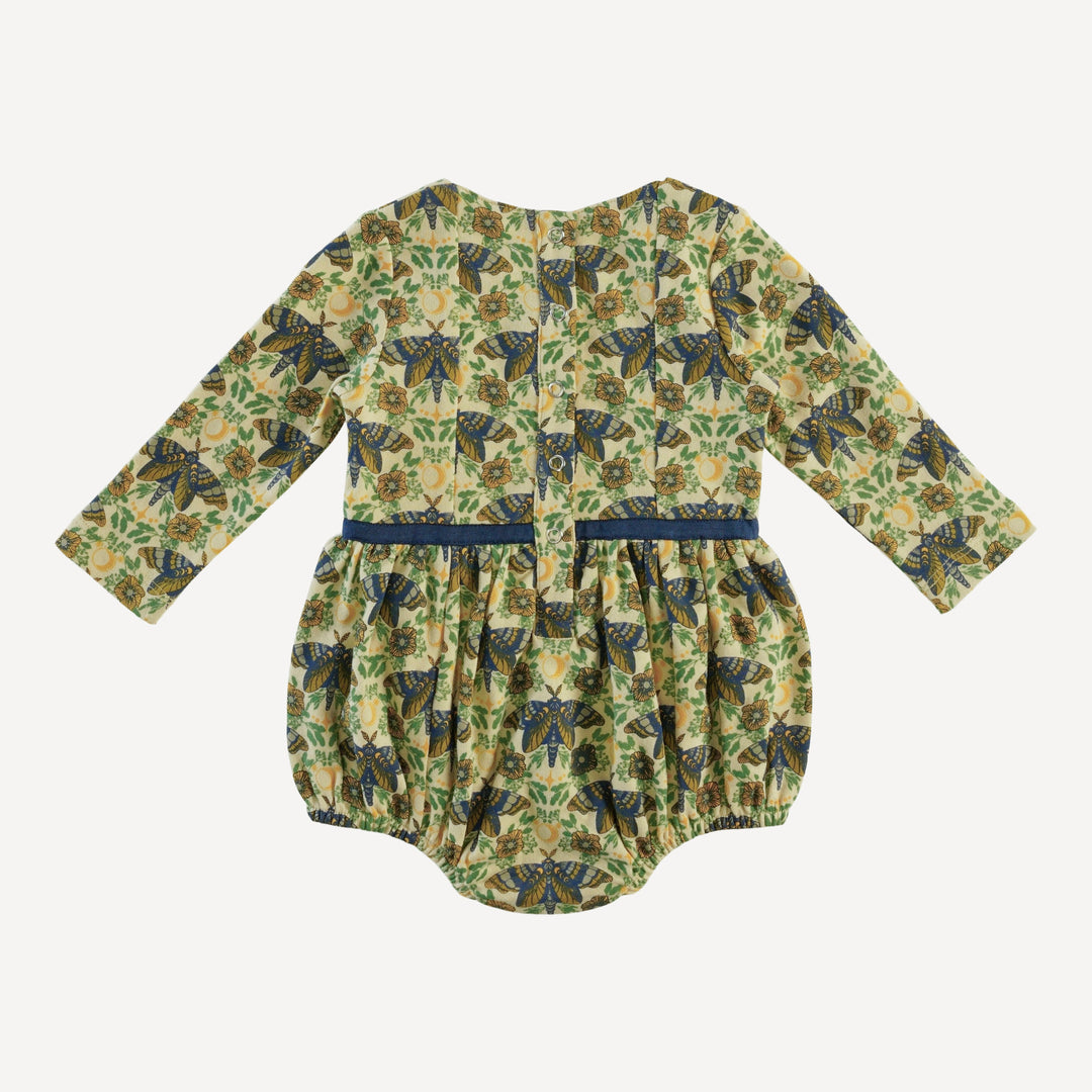 long sleeve skinny bow bubble | forest butterfly | organic cotton interlock