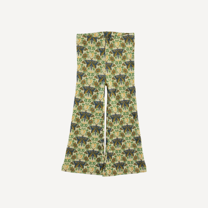 flare leg pant | forest butterfly | organic cotton interlock