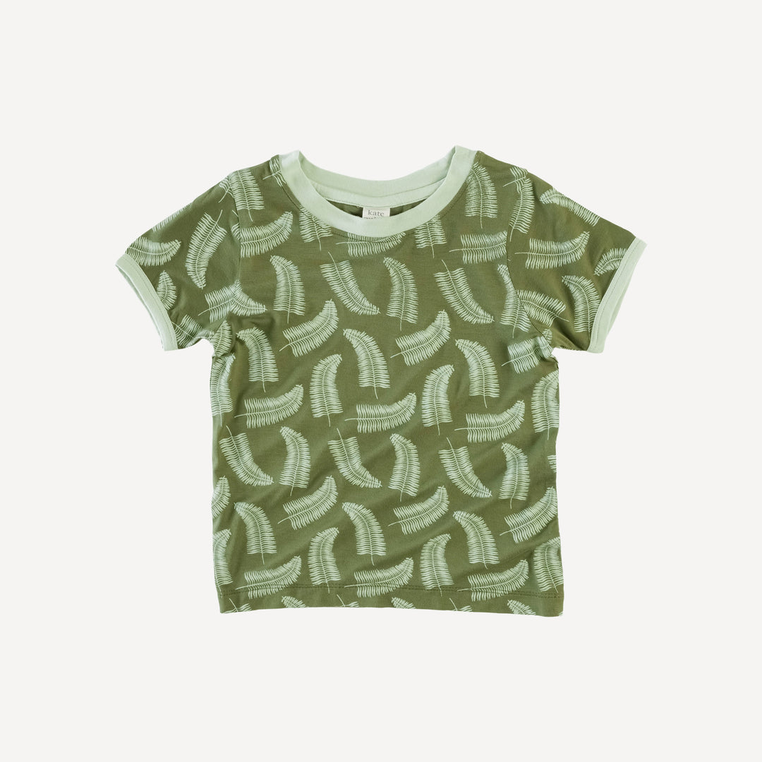 short sleeve ringer tee | forest fern | bamboo