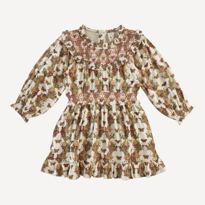 winnie long sleeve dress | forest floral butterfly | bamboo