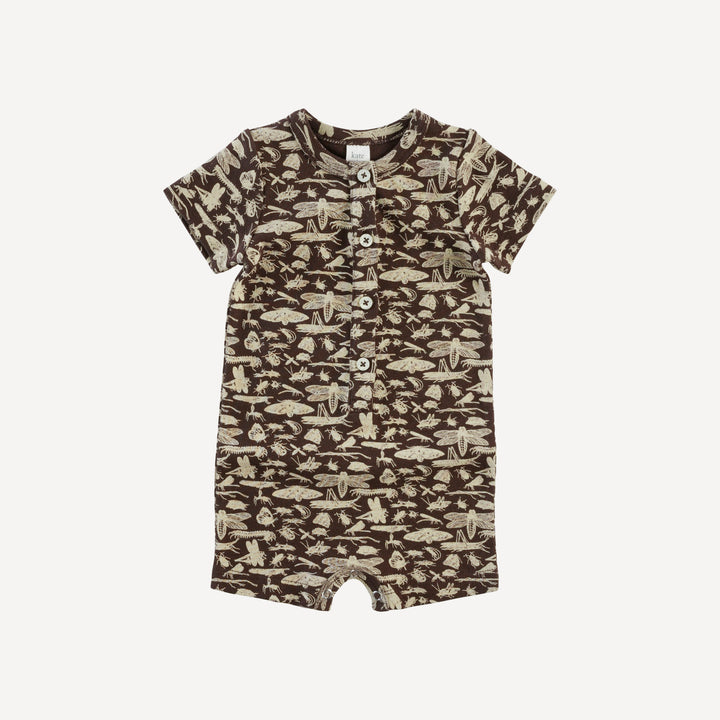 short sleeve union shortie | forest insects | organic cotton interlock