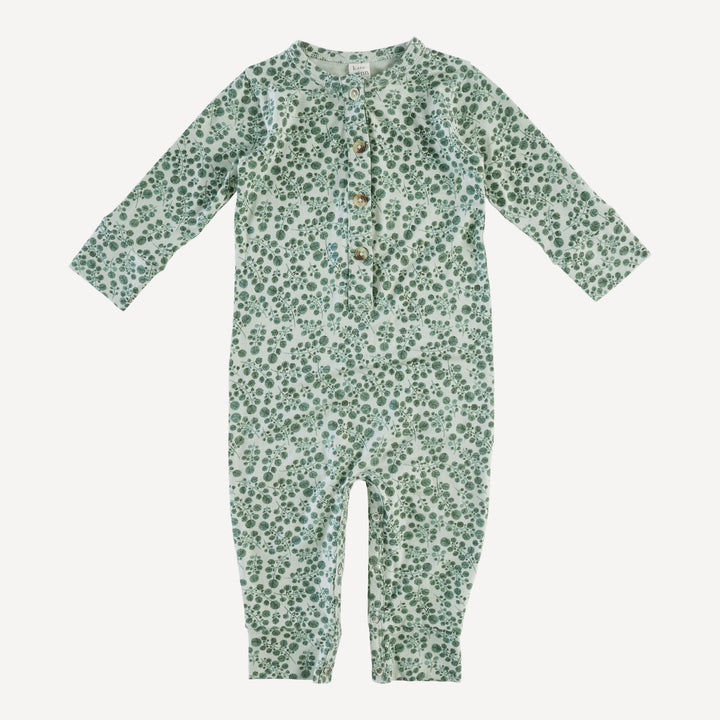 long sleeve sport union suit | forest leaf | bamboo