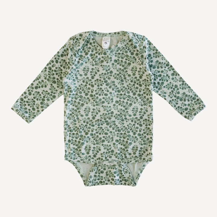 long sleeve lap neck bodysuit | forest leaf | bamboo