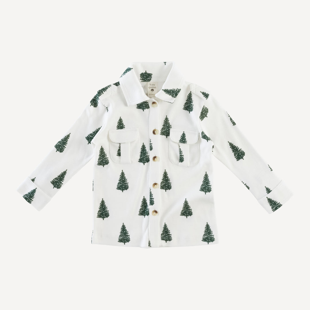 long sleeve military top | forest pine | organic cotton single rib