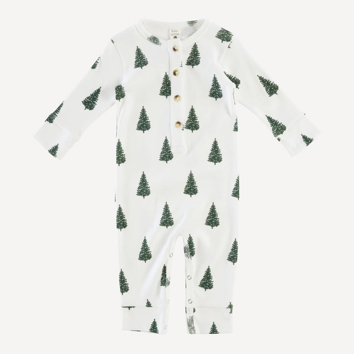 long sleeve sport union suit | forest pine | organic cotton single rib