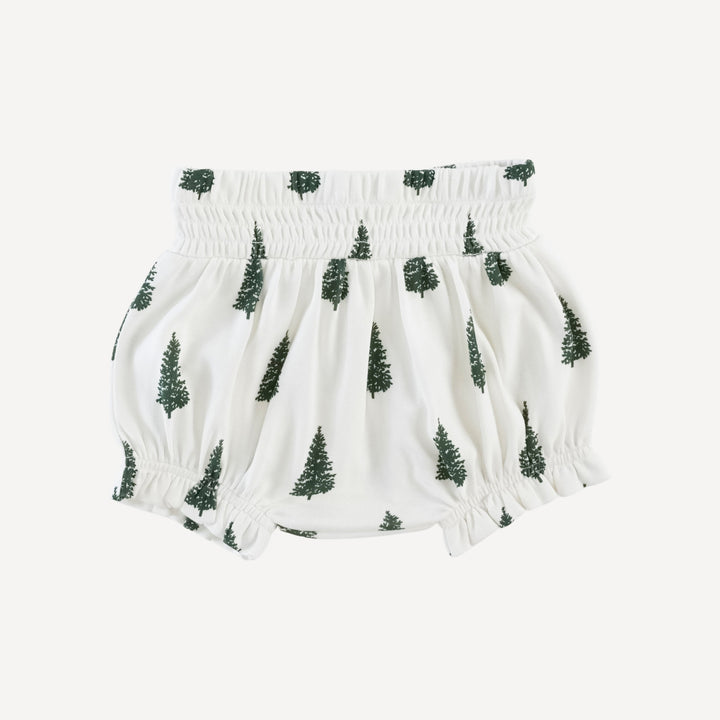 smocked waist bloomer | forest pine | organic cotton single rib