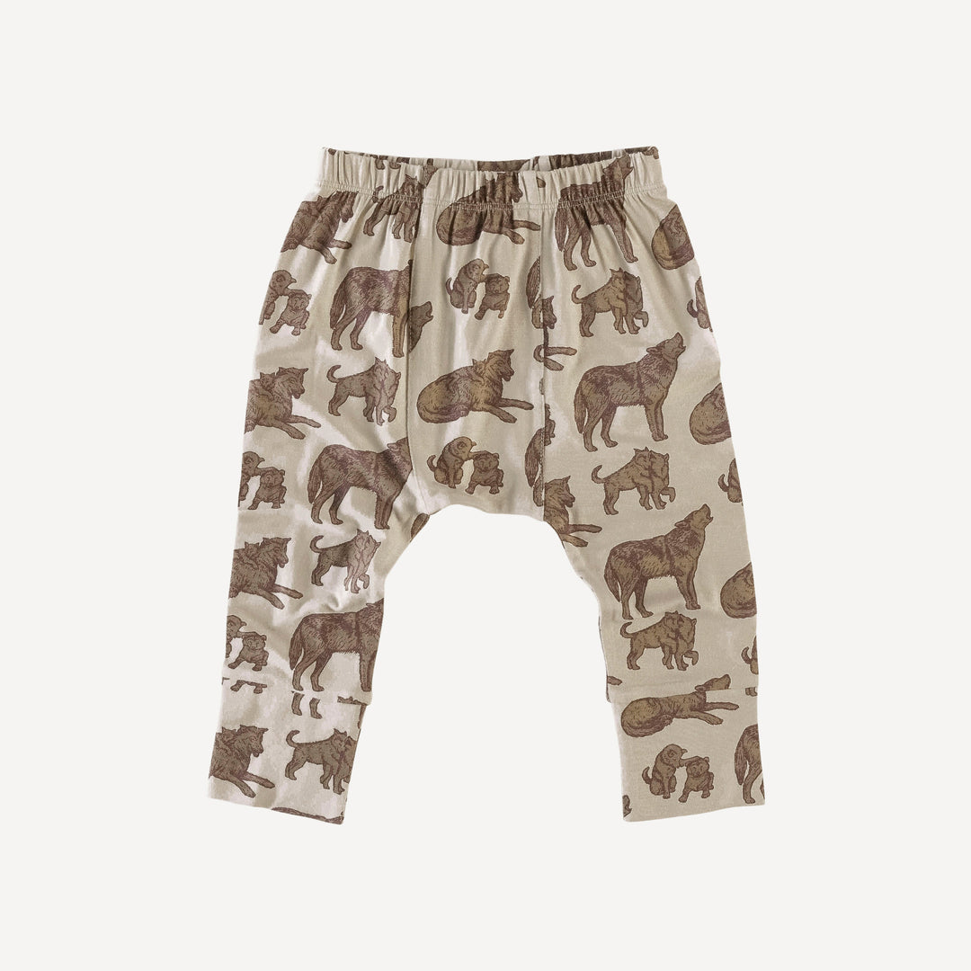 classic panda pant | forest wolf family | bamboo
