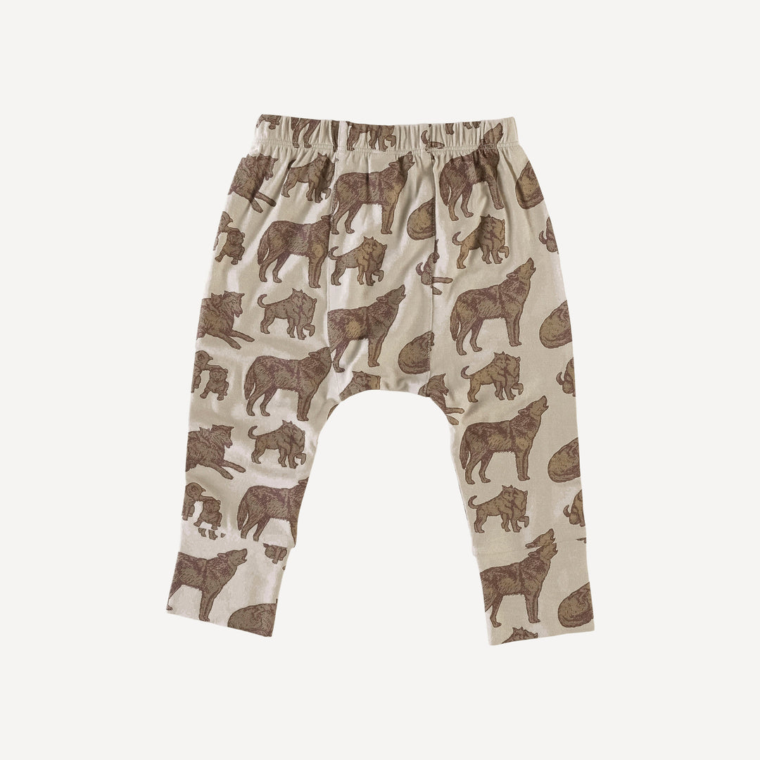 classic panda pant | forest wolf family | bamboo