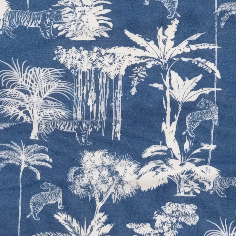 tween half sleeve asymmetrical gathered top | fountain blue jungle | bamboo