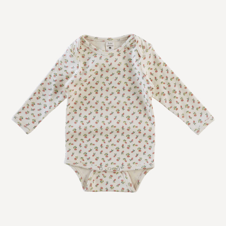 long sleeve lap neck bodysuit | french rose bud | organic cotton interlock