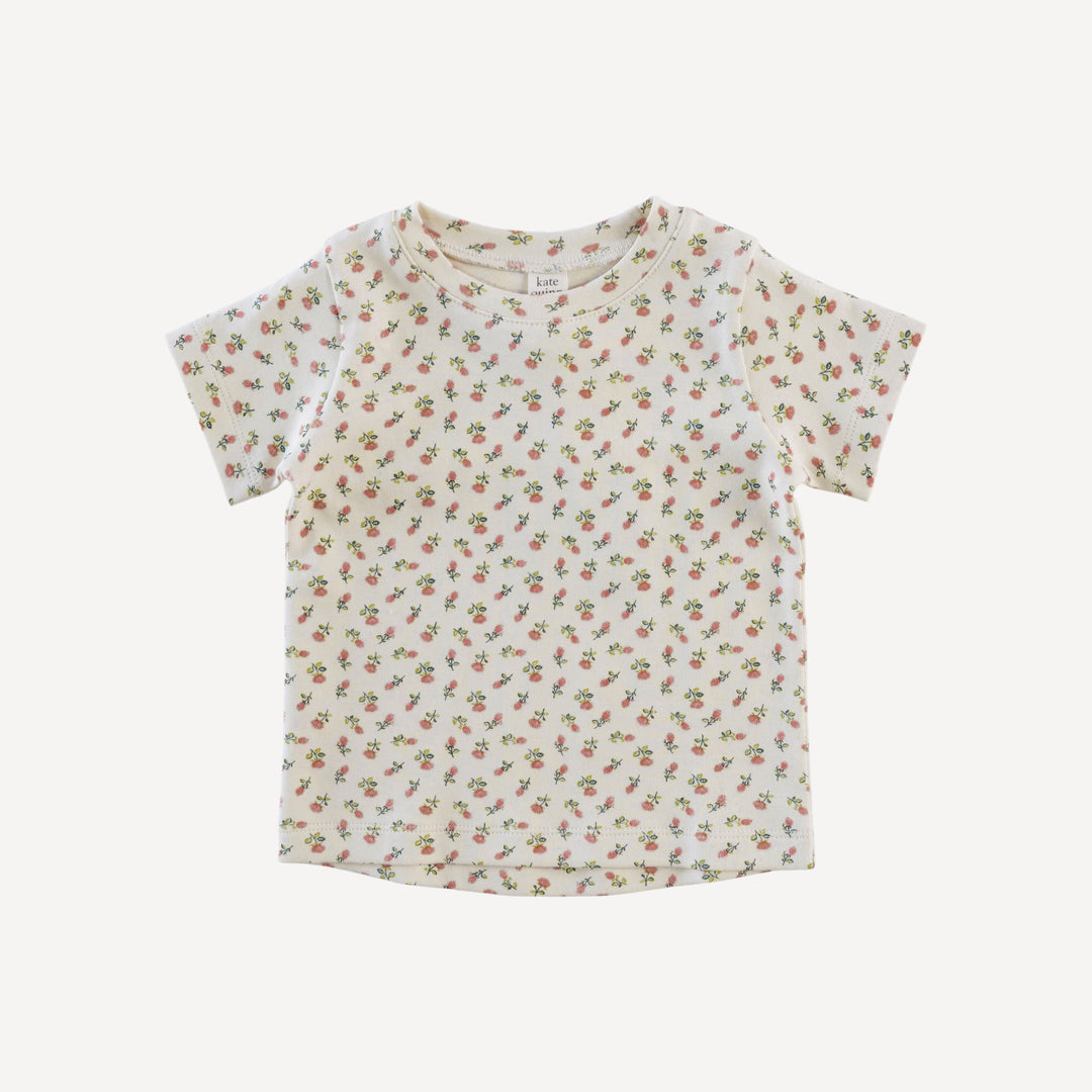 short sleeve essential boxy tee | french rose bud | organic cotton interlock